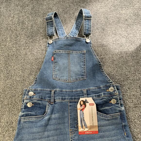 NWT Levi's Girlfriend Overalls Stretch Slim Fit Youth Girls Size 12 Regular - Picture 6 of 16